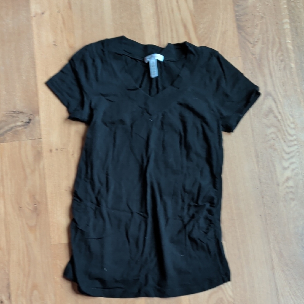 Ambiance Maternity Black V-Neck Tee - Small